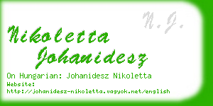 nikoletta johanidesz business card